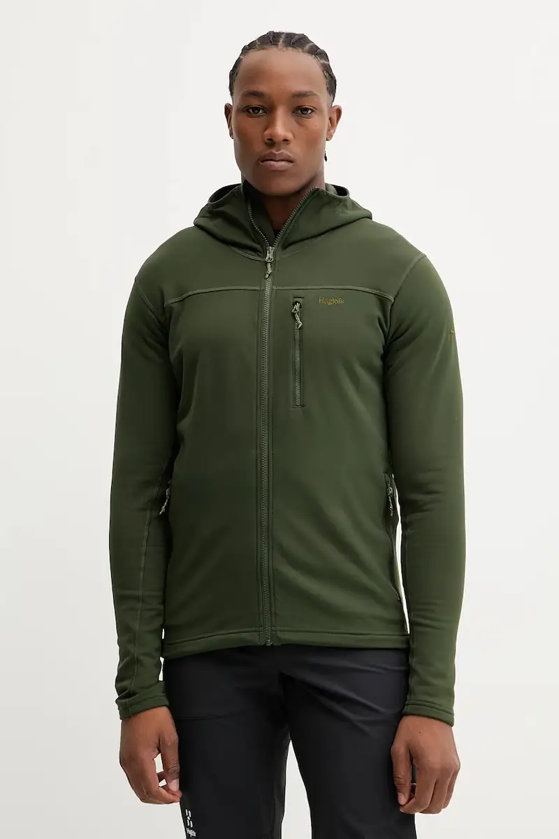 felpa outdoor Rosson colore verde con cappuccio 607605
