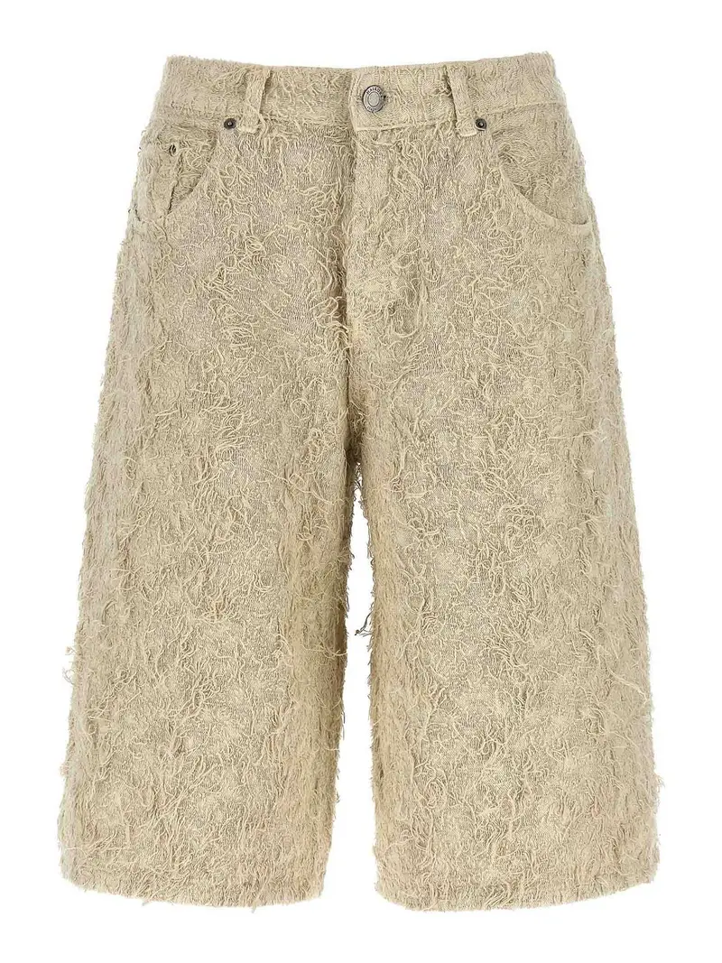 Bermuda Shorts Becky Fur Denim Beige