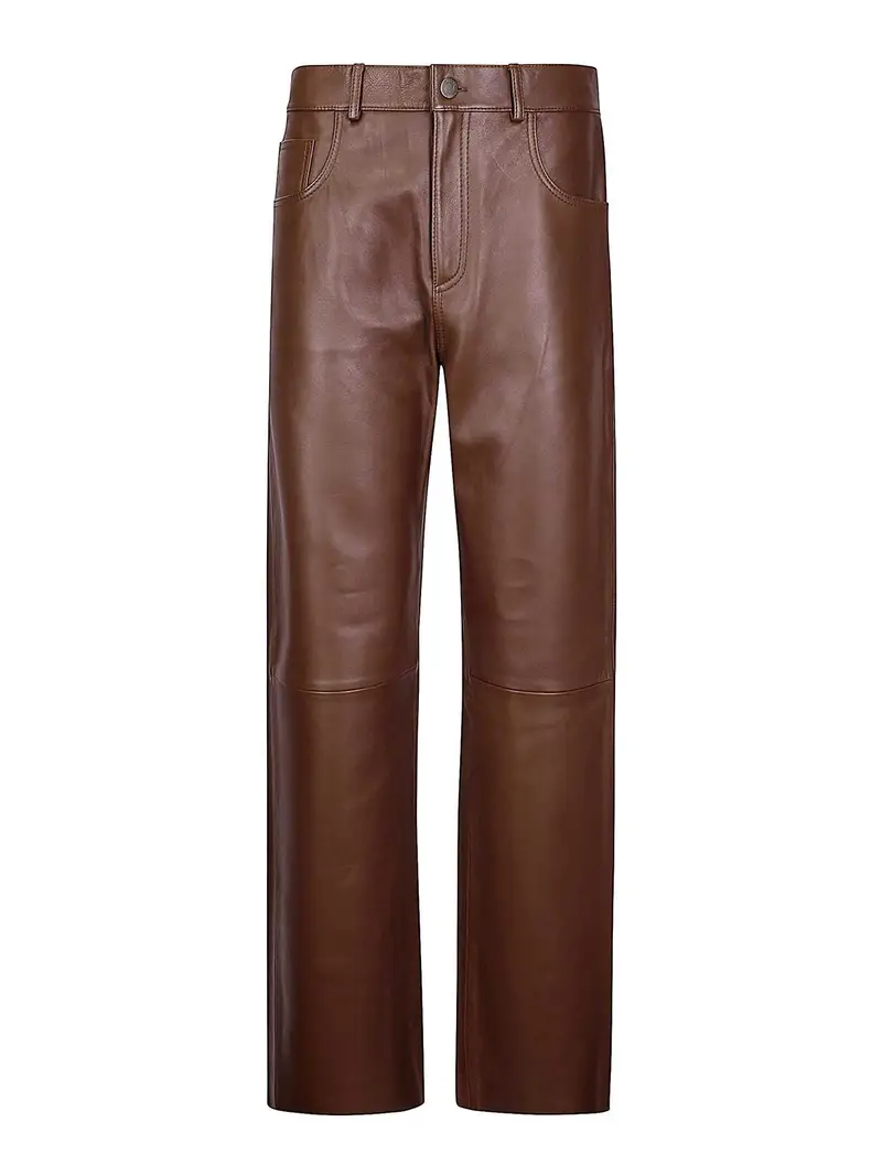 Pantaloni in pelle Marrone