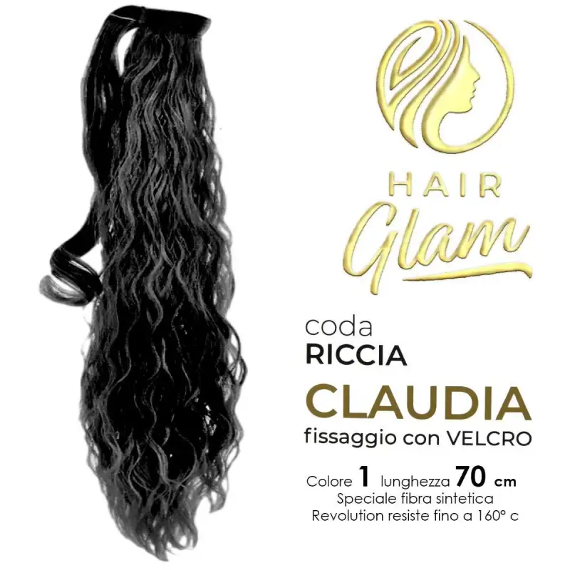 CODA HAIR GLAM CLAUDIA RICCIA C/VELCRO FIBRA REVOLUTION 1 70cm