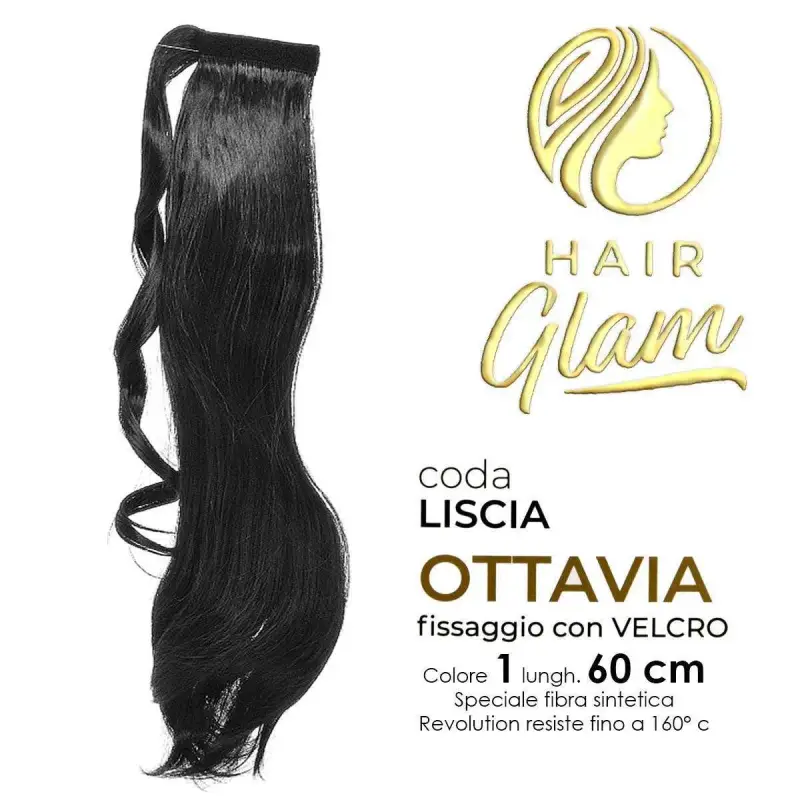 CODA HAIR GLAM OTTAVIA C/VELCRO FIBRA REVOLUTION Lung. 60 1 cm