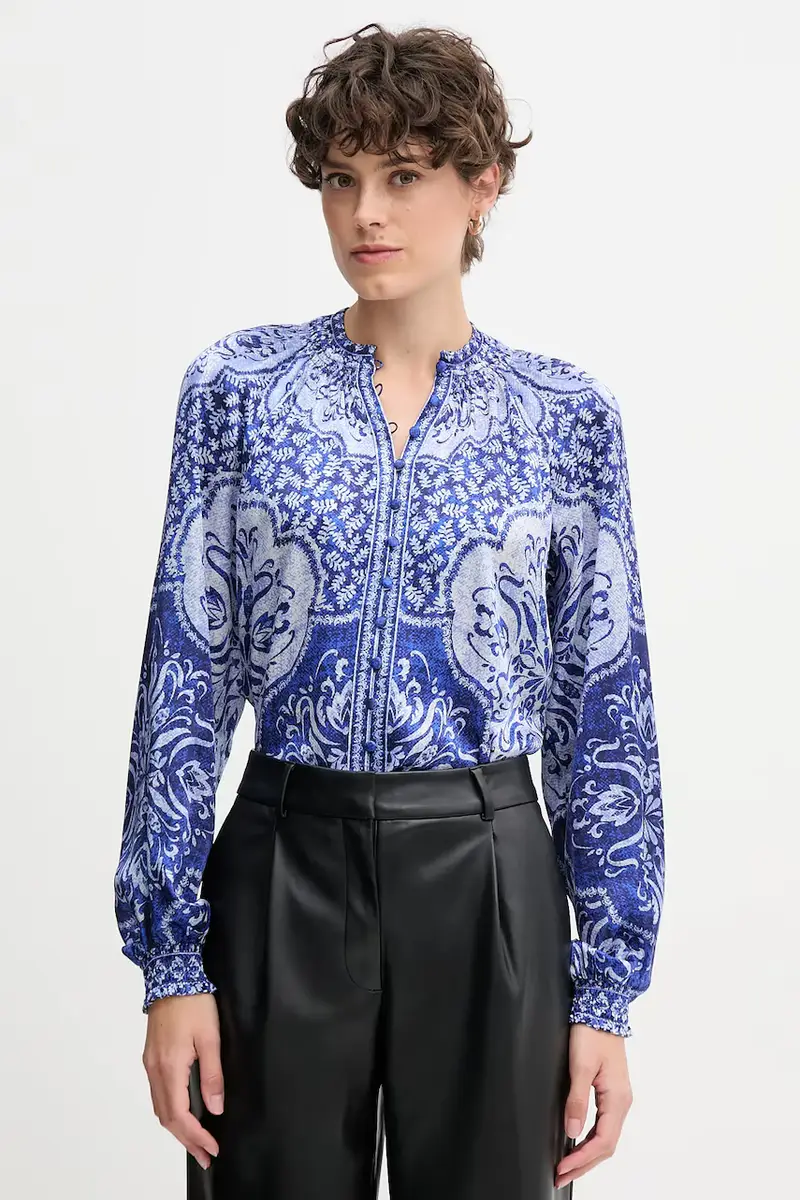 camicia in seta donna colore blu navy 57TL260A