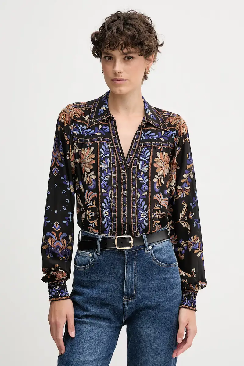 camicia in seta donna colore nero 57HC220A