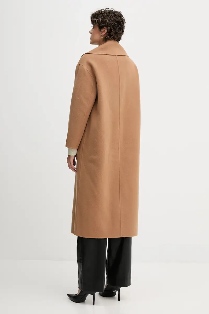 cappotto in lana colore marrone 58MC742A miniatura 3