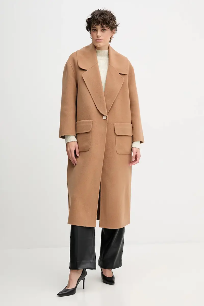 cappotto in lana colore marrone 58MC742A