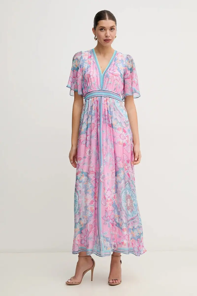 vestito con aggiunta di seta Jaliyah colore rosa 4ZCA610M