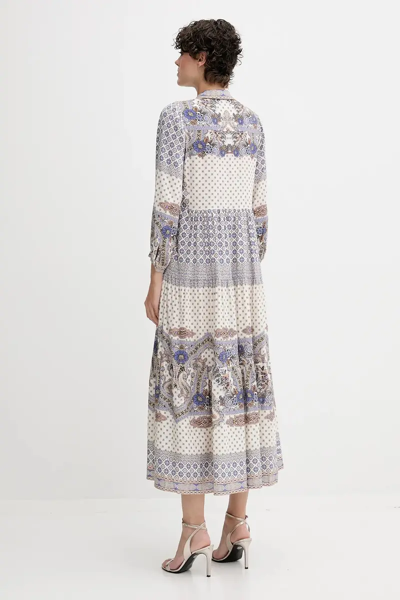 vestito con lino colore blu 55WD672M miniatura 2