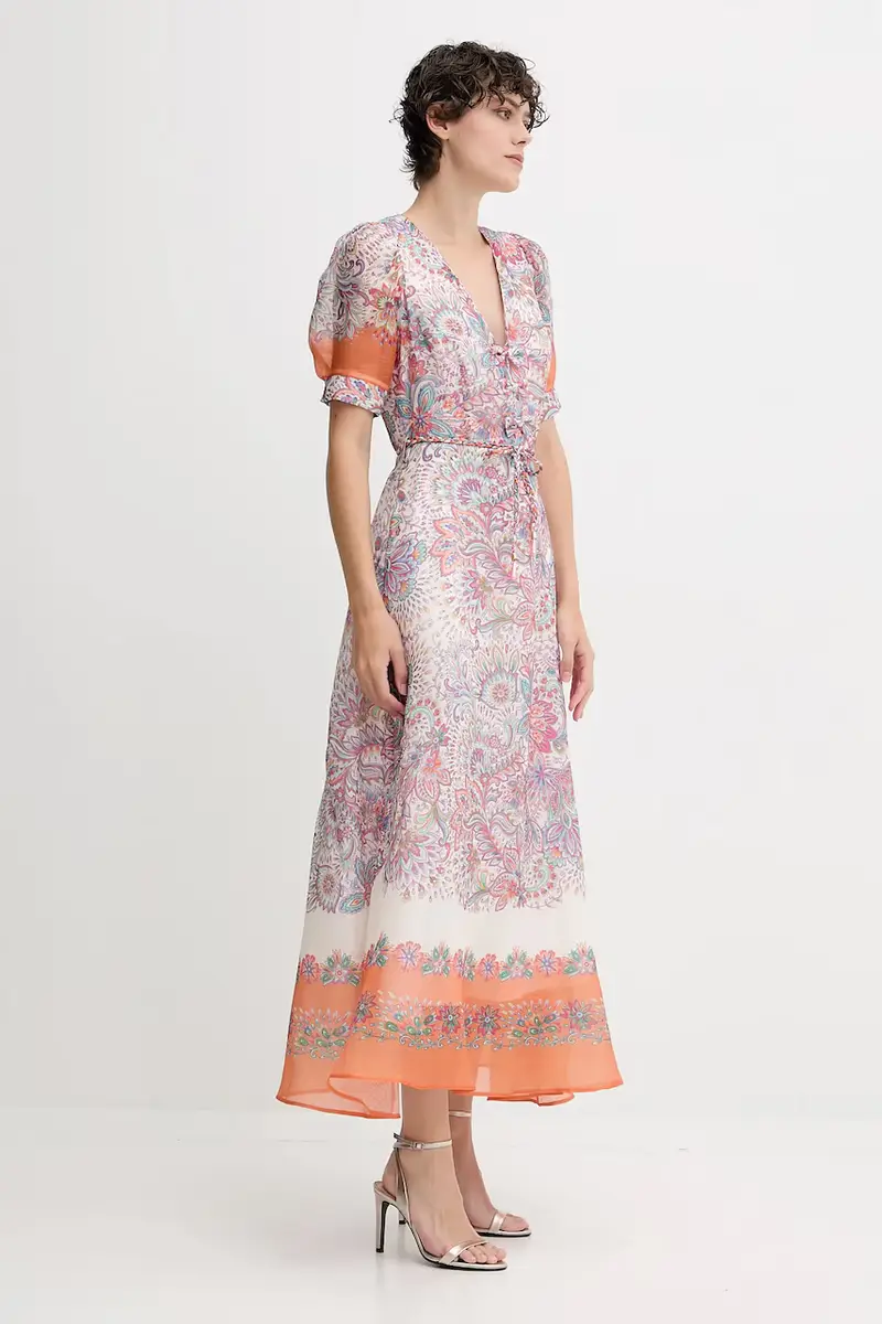 vestito con seta colore bianco 55AL612M miniatura 2