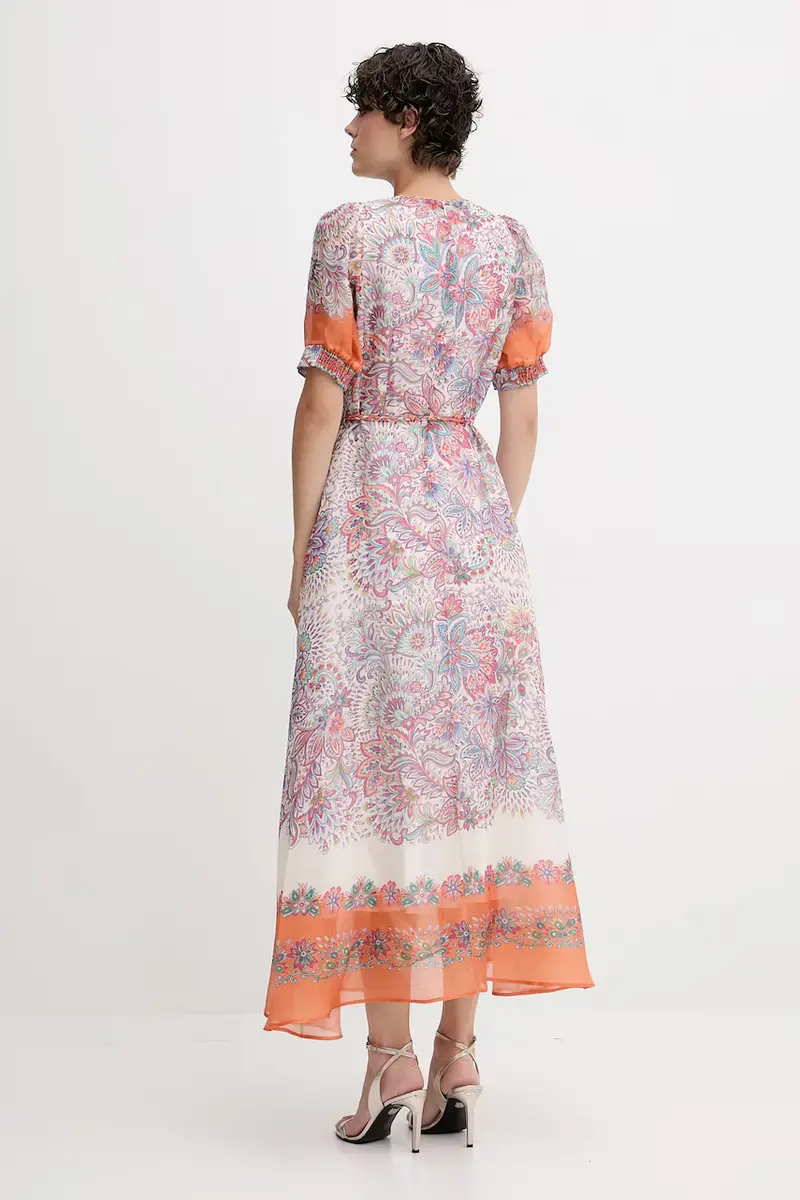 vestito con seta colore bianco 55AL612M miniatura 3