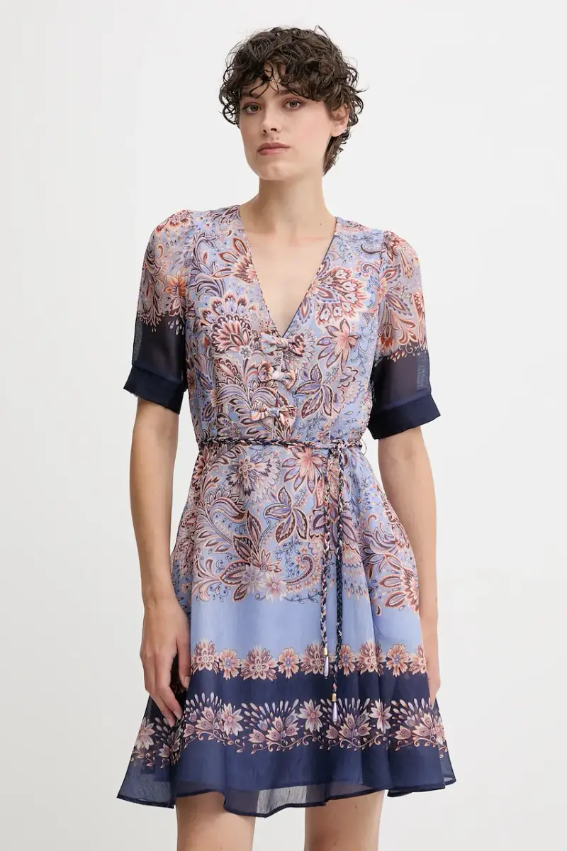 vestito con seta colore blu navy 55AL612A