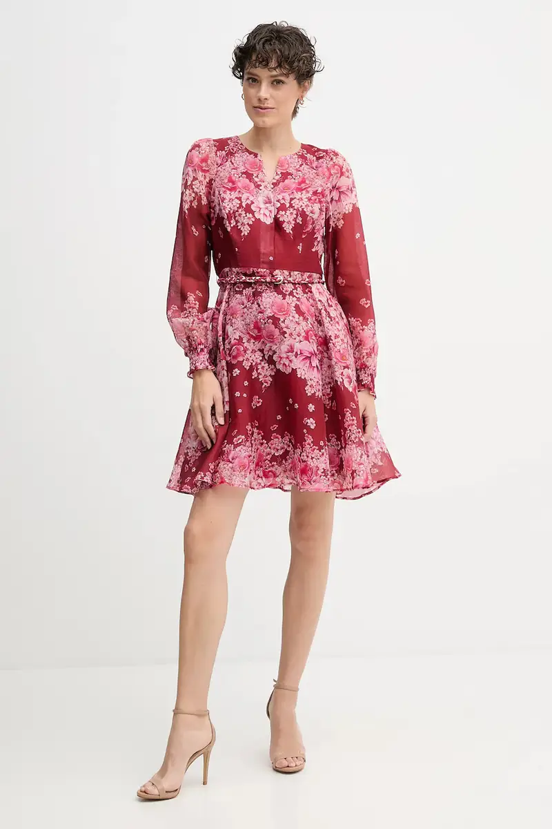 vestito con seta colore granata 58YZ670A miniatura 2