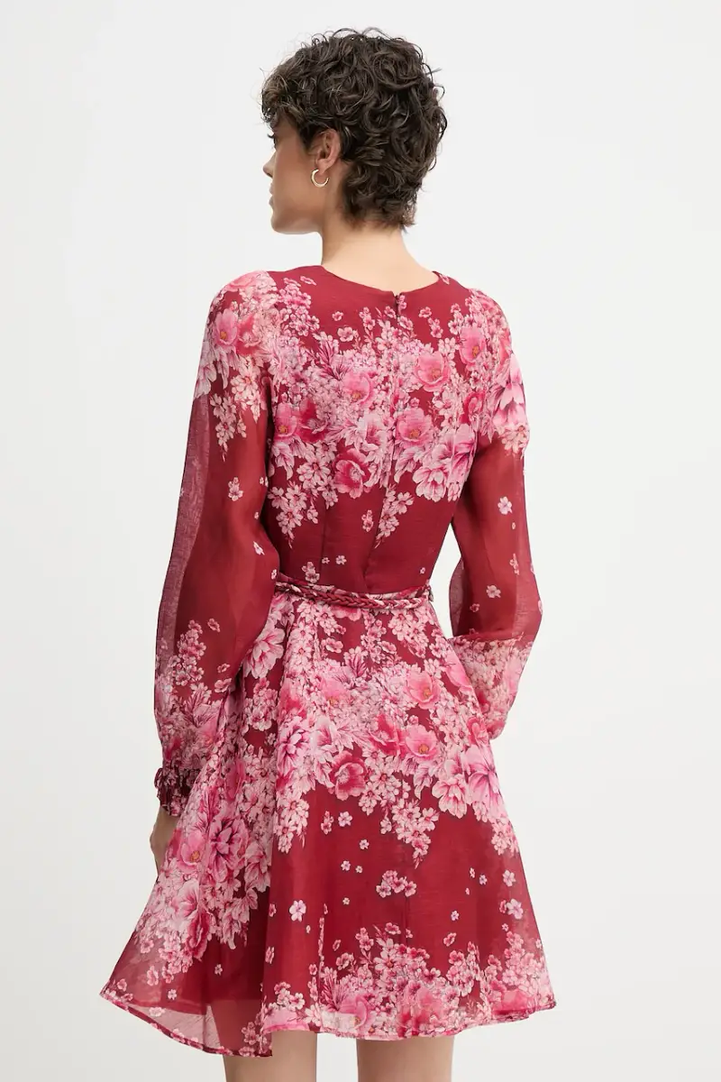 vestito con seta colore granata 58YZ670A miniatura 3