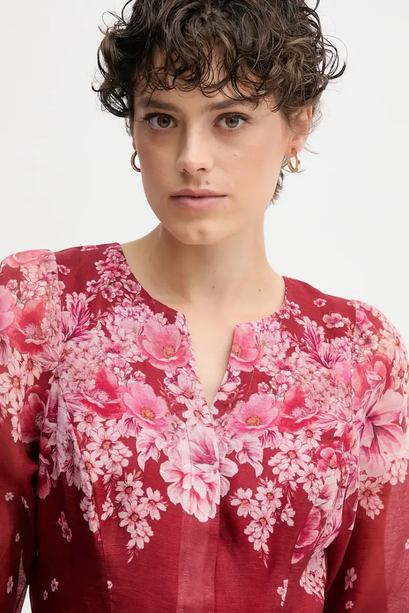 vestito con seta colore granata 58YZ670A miniatura 4