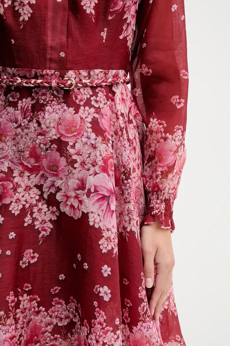 vestito con seta colore granata 58YZ670A miniatura 5