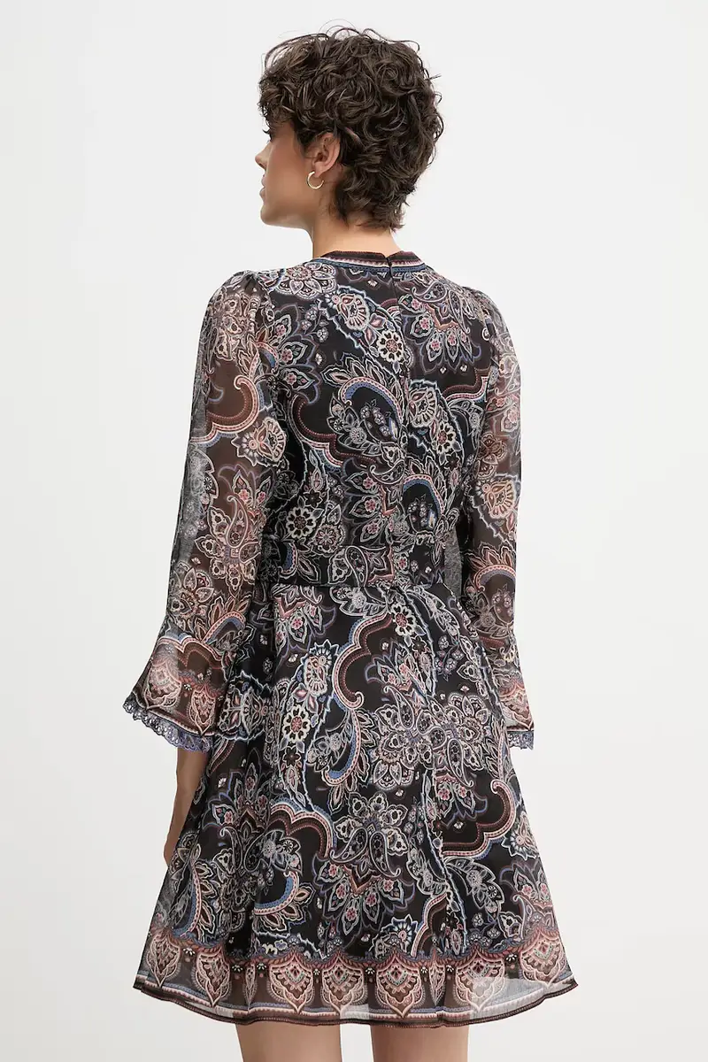 vestito con seta colore marrone 57RW644A miniatura 3