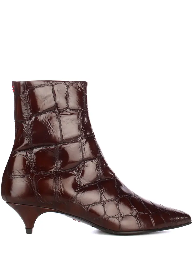 Halmanera Stivali in pelle di vitello marrone miniatura 3