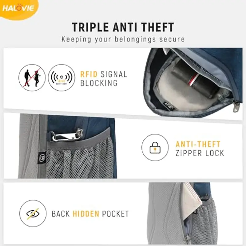 HALOVIE Borsello Uomo Blu 2087509 miniatura 2