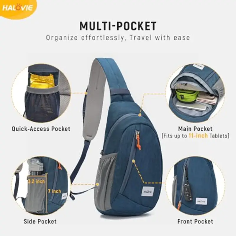 HALOVIE Borsello Uomo Blu 2087509 miniatura 3