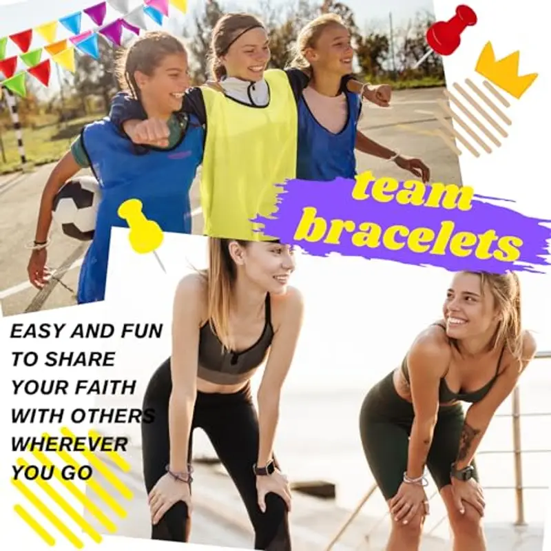 HALUKAKAH 5 Bracciali con Croce di Gesù per Ragazzi - Condividi La Fede! | Legame Familiare, Regali Cattolici, Bracciali di Squadra | Silicone Ecologico, Design USA | Nebbia Divina | Taglia S 17cm miniatura 3