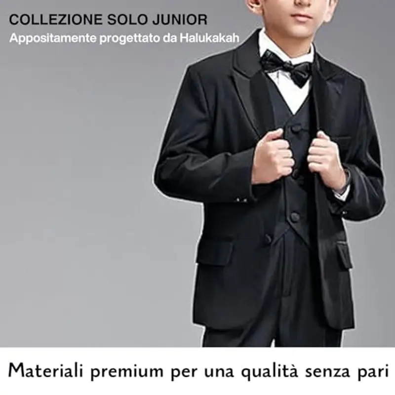 HALUKAKAH Bambini ? Jazz Junior ? Ragazzi Vera Pelle Treccia Fatta a Mano Nero Mix Blu Bracciale 6-12 Anni. Titanio Smerigliata Chiusura Magnetica Taglia Regolabile 18-19.5cm con Confezione Regalo miniatura 3