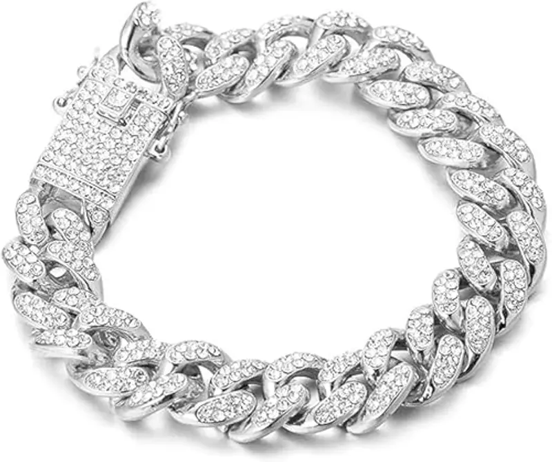 HALUKAKAH Regalo per Bambini - CARAT - Braccialetto a Catena Cubana Placcato in Platino, 18cm - con Una Sincera Carta di Messaggio Biblico SHE IS PRECIOUS e Confezione Regalo in Foglio D'oro miniatura 2