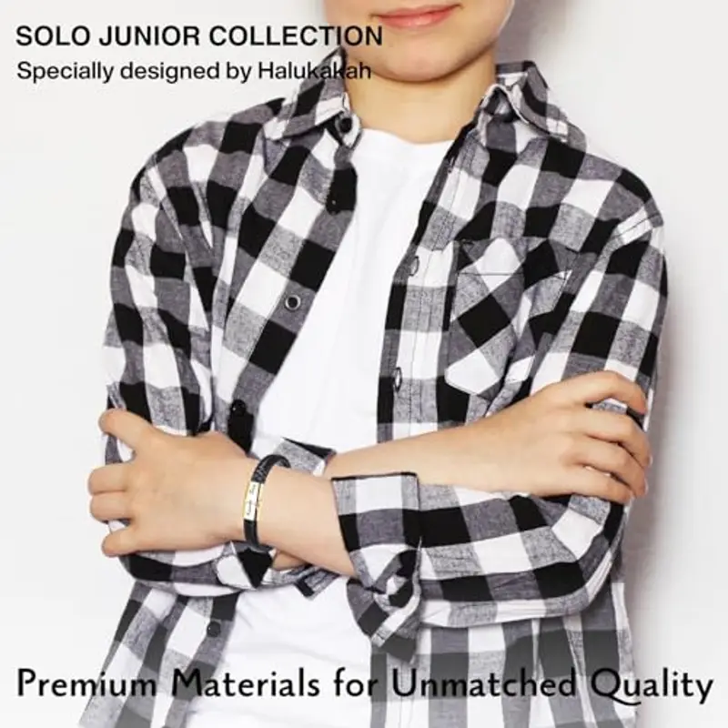 HALUKAKAH Regalo per Bambini Compleanno Natale: Bracciale in Pelle di Titanio Placcato Oro 24k 19cm. Forever Love Inciso, con Bellissimo Biglietto di Auguri e Confezione Regalo, per Il Figlio Nipote miniatura 3