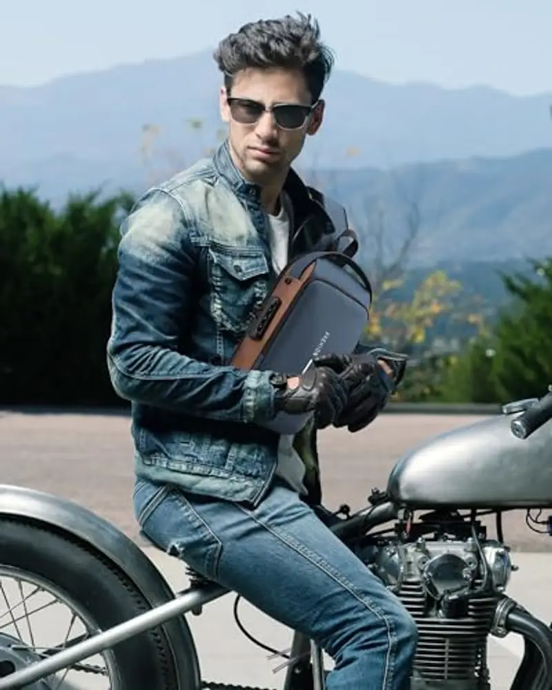 HAN-LBG Borsello Uomo Grigio 2420131 miniatura 2