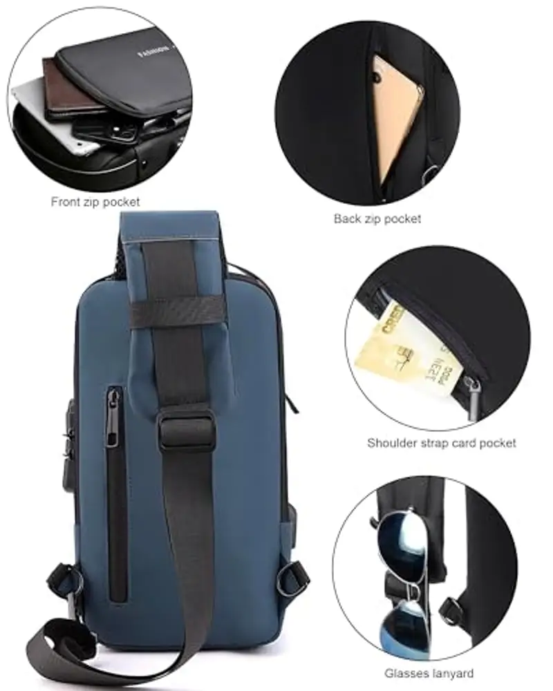 HAN-LBG Borsello Uomo Grigio 2420131 miniatura 3