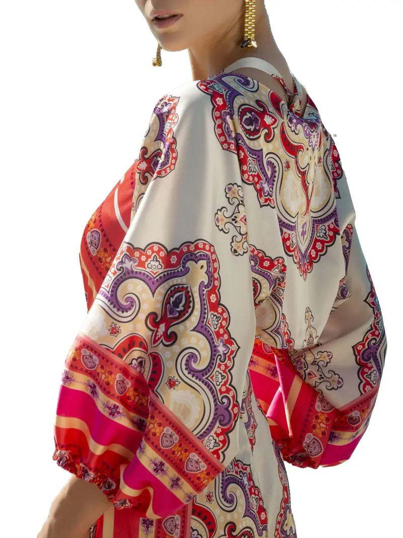 Coprispalle crop fantasia Camelia raso miniatura 2