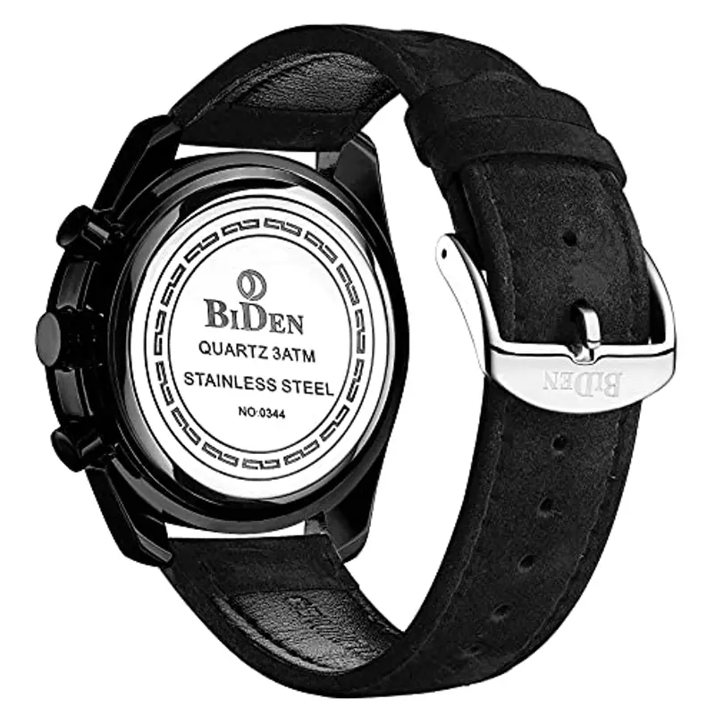 HANPOSH Orologio Uomo Cronografo Orologio Analogico Quarzo Moda Casual 30M Impermeabile da Polso Elegante in acciaio Data Luminosi Cool da Uomo miniatura 2