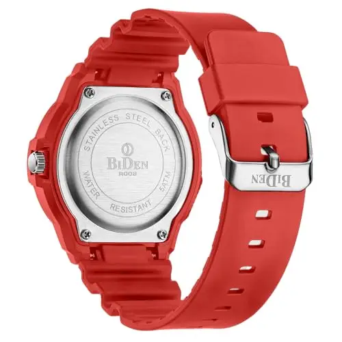 HANPOSH Orologio Uomo Giapponese Analogico Al Quarzo, Impermeabile, In Gomma Siliconica, Con Data Luminosa, Per miniatura 2