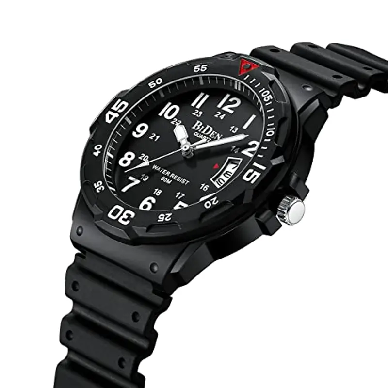 HANPOSH Orologio Uomo Orologi Analogico Al Quarzo Impermeabile In Gomma Siliconica Con Data Luminosa Attività All'aria Aperta Per Uomini e Uomini Per Papà miniatura 3