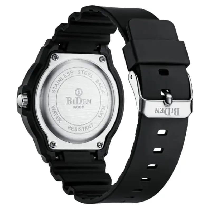 HANPOSH Orologio Uomo Orologi Analogico Al Quarzo Impermeabile In Gomma Siliconica Con Data Luminosa Attività All'aria Aperta Per Uomini e Uomini Per Papà miniatura 2