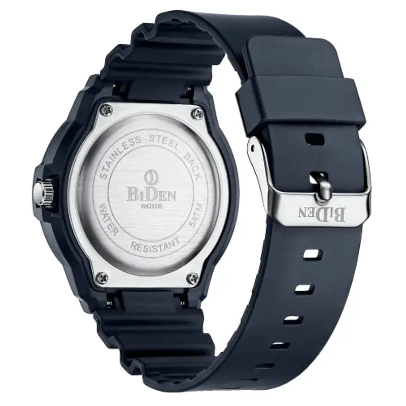 HANPOSH Orologio Uomo Orologi Analogico Al Quarzo Impermeabile In Gomma Siliconica Con Data Luminosa Attività All'aria Aperta Per Uomini e Uomini Per Papà miniatura 2