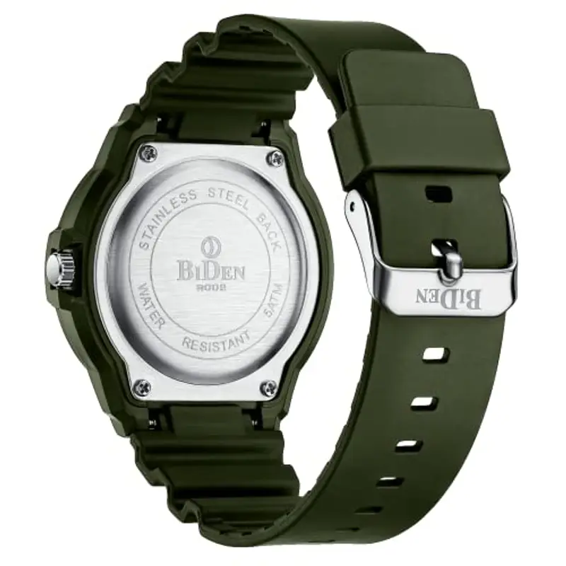 HANPOSH Orologio Uomo Orologi Analogico Al Quarzo Impermeabile In Gomma Siliconica Con Data Luminosa Attività All'aria Aperta Per Uomini e Uomini Per Papà miniatura 2