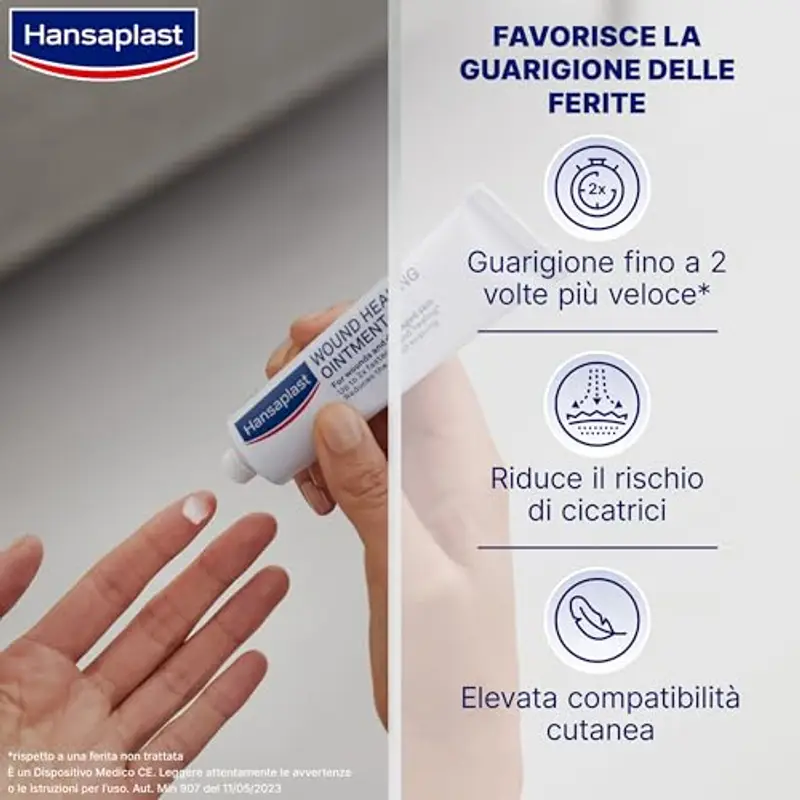 Hansaplast Pomata Cicatrizzante per Ferite, Crema cicatrizzante per ferite e pelle danneggiata, Cicatrizzante ferite per ridurre il rischio di cicatrici, 1 confezione da 20 g miniatura 2
