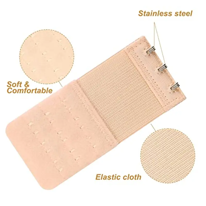 Hantoc 10 Pezzi Estensioni Reggiseno, Estensore di Reggiseno Prolunga Reggiseno Reggiseno Extender 2 Ganci / 3 Ganci Reggiseno Prolunga per Reggiseno da Donna Bianco Nero Beige Grigio miniatura 3