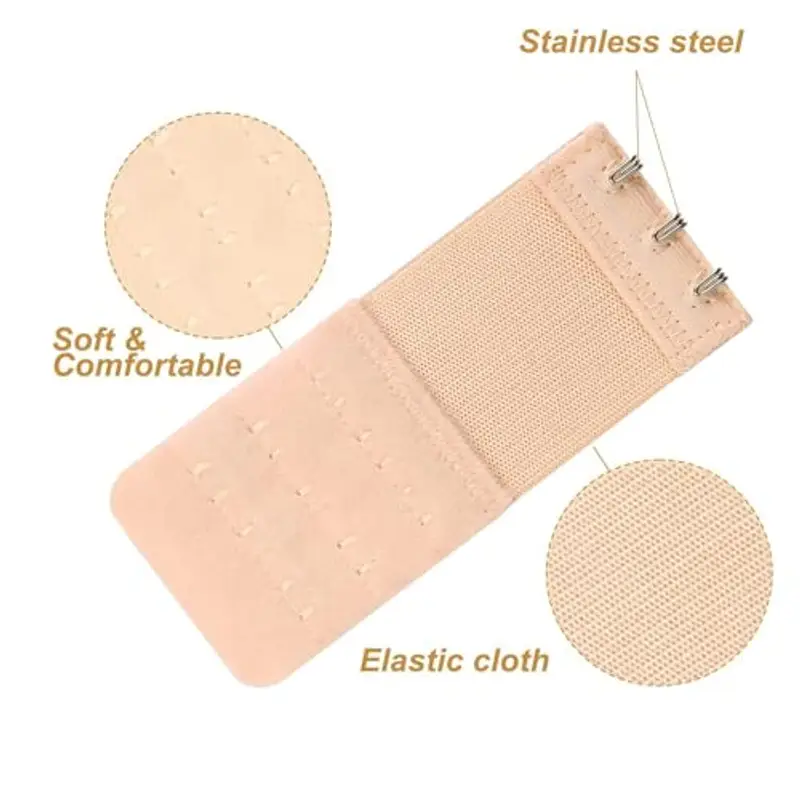 Hantoc 3 Pezzi Estensioni Reggiseno, Estensore di Reggiseno Prolunga Reggiseno Reggiseno Extender 3 Ganci Reggiseno Prolunga per Reggiseno da Donna Bianco Nero Beige miniatura 3