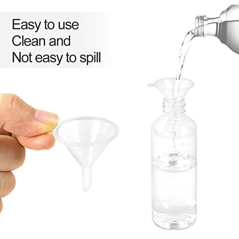Hanyousheng 4 Pezzi Flaconi Spray, 100 ML Bottiglie Spray, Plastica Trasparente Flacone Spray, Atomizzatore Riutilizzabile Bottiglie, per Liquido Viaggio Cosmetico, con 2 Piccolo Imbuto miniatura 3