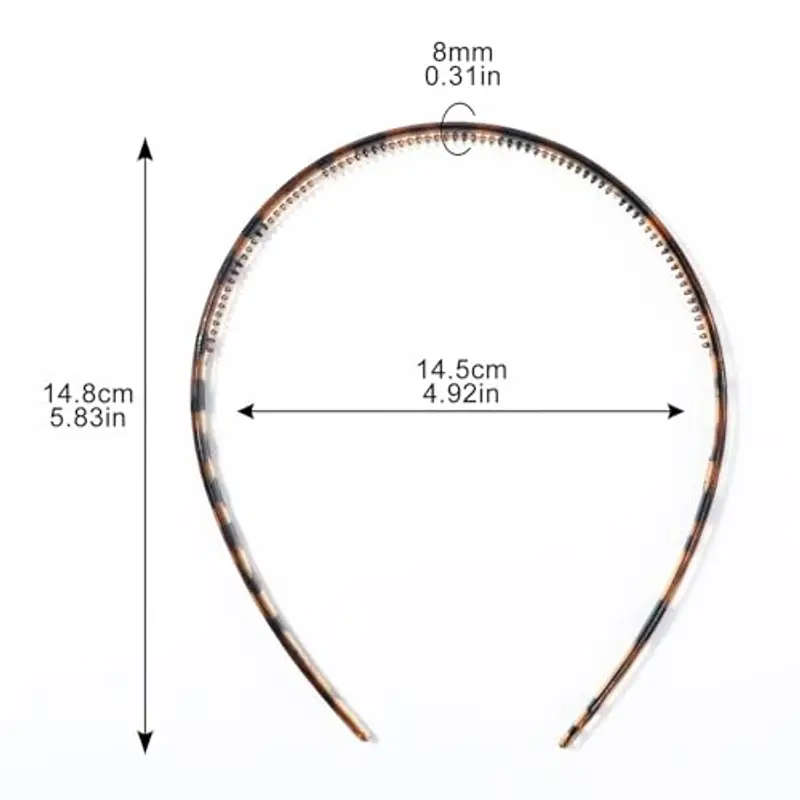 Hanyousheng 6 Pezzi 8mm Cerchietto, Cerchietti per Capelli Donna, Cerchietto Sottile con i Denti Cerchietti, Bellezza miniatura 2