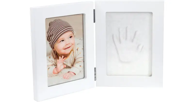 Double Frame Small Set Impronte Neonato Bianco 10 Cm X 15 Cm + 13 Cm X 17 Cm 1 Pz