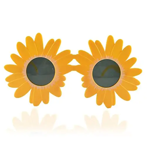 harayaa Occhiali Da Sole Girasoli Shade Ragazze Occhiali Da Sole Occhiali Da Festa, Giallo, 16x13cm miniatura 2