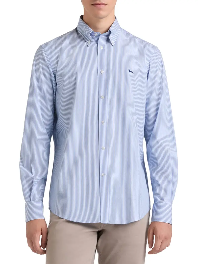 camicia classica harmont & blaine da uomo - celeste