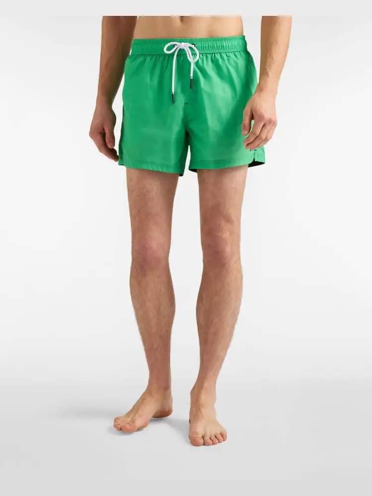 boxer mare corto verde con ricamo sul taschino