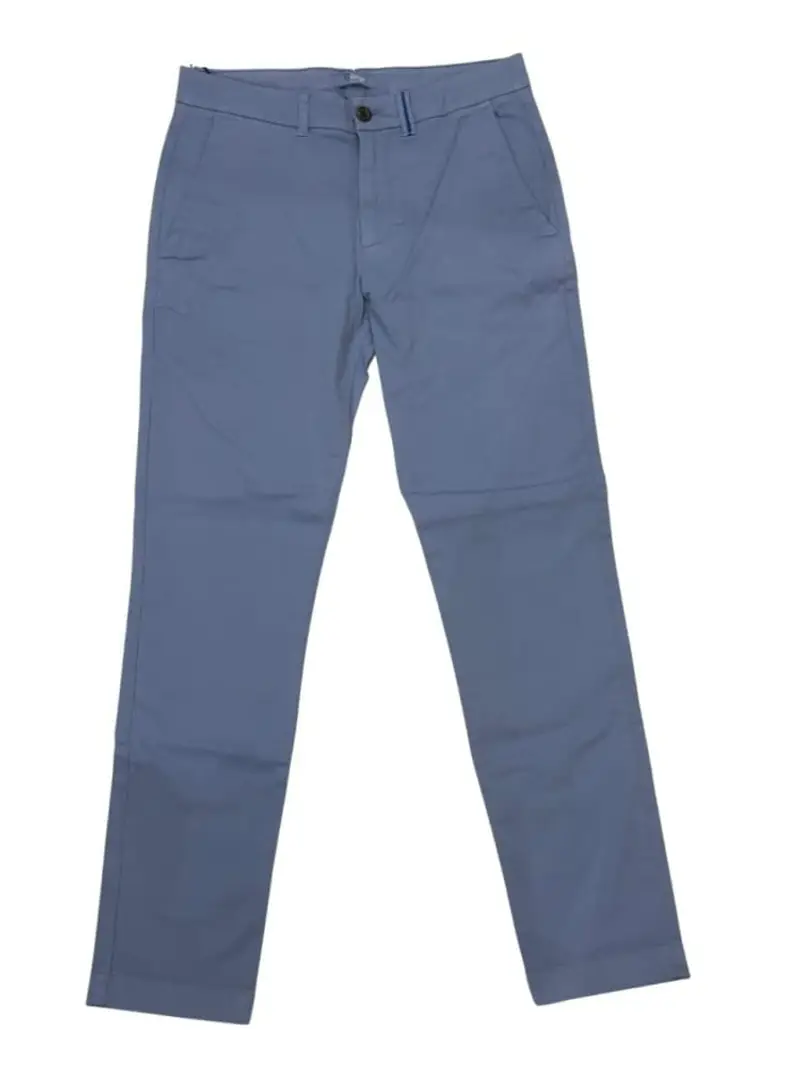 Harmont&blaine pantalone azzurro uomo in cotone regular mini logo sul retro
