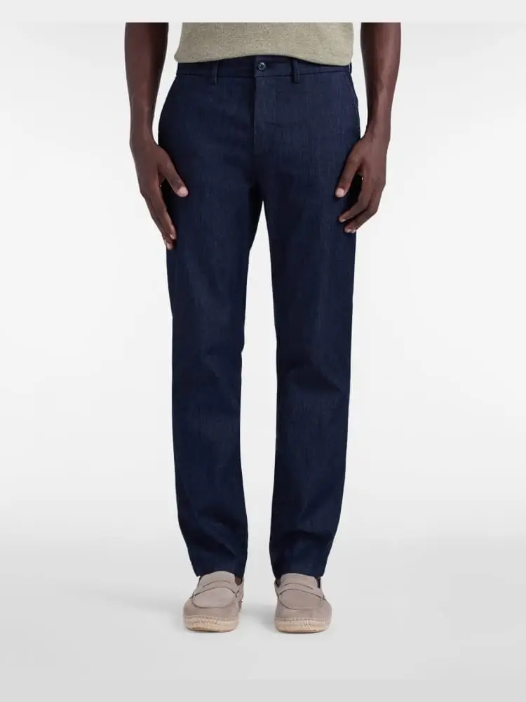 pantalone in denim scuro uomo mini logo