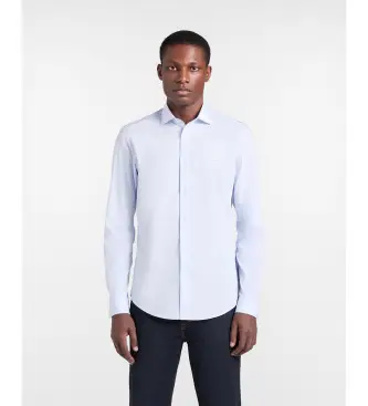 per uomo CNQ011012523M Camicia elasticizzata blu (L), Casual, Cotone, Classico, Manica lunga