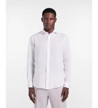 per uomo CRQ001012833I camicia di lino bianco semplice (L), Casual, Classico, Manica lunga