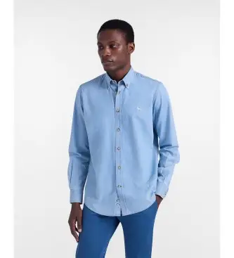 per uomo CRQ001013161M camicia di jeans blu vestibilità regolare (L), Casual, Cotone, Manica lunga