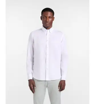 per uomo CRQ014010883B Camicia in puro lino dalla vestibilità regolare, bianca (L), Bianco, Casual, Classico, Manica lunga